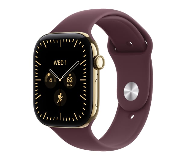 Apple Watch 12 46/Żywe złoto Tytan/Burgundowy Pasek S/M 5G - 1594086 - zdjęcie