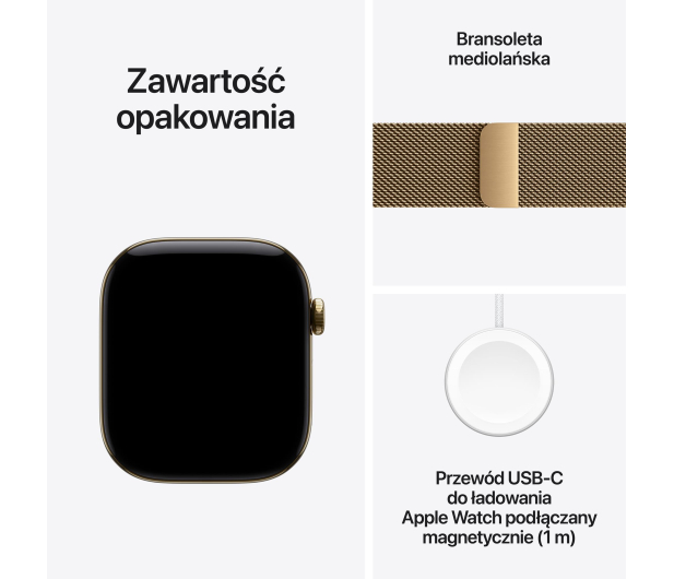 Apple Watch 12 42/Żywe złoto Tytan/Żywe złoto Mediolańska 5G - 1594081 - zdjęcie 7