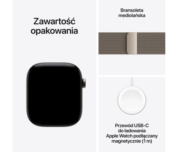 Apple Watch 12 42/Naturalny tytan/Mediolańska Bransoleta 5G - 1594078 - zdjęcie 7