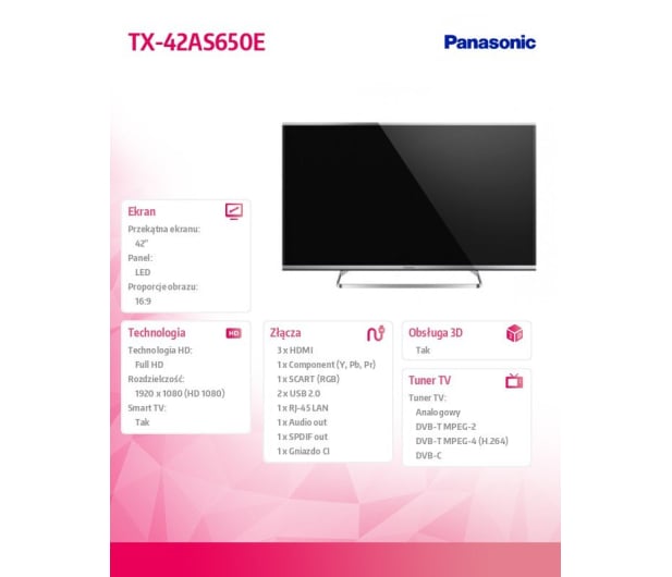 Panasonic TX-42AS650 3D/SmartTV/FullHD/1200Hz/DVB-T/C/3xHDMI - 208307 - zdjęcie 5
