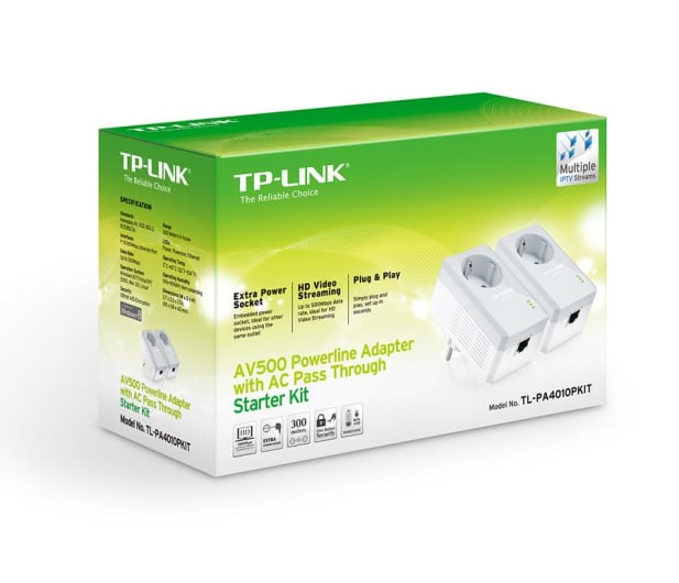 TP-Link TL-PA4010P KIT PowerLine (2 szt, gniazdo) - 180649 - zdjęcie 2