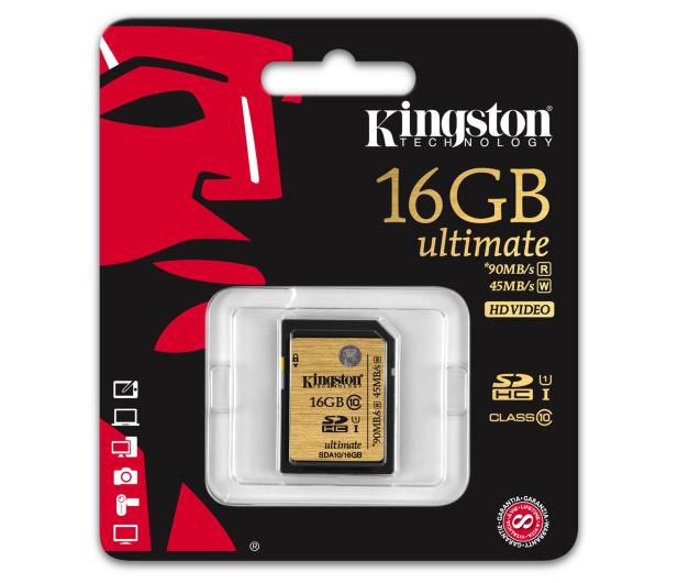 Kingston 16GB SDHC UHS-I Class10 zapis 45MB/s odczyt 90MB/s - 127500 - zdjęcie 3