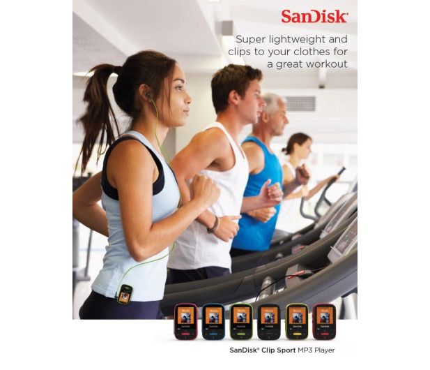 SanDisk Clip Sport 8GB limonkowy (słuchawki, FM, LCD) - 173420 - zdjęcie 6