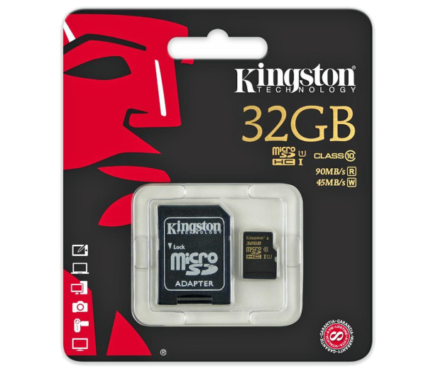 Kingston 32GB microSDHC Class10 zapis 45MB/s odczyt 90MB/s - 185519 - zdjęcie 3