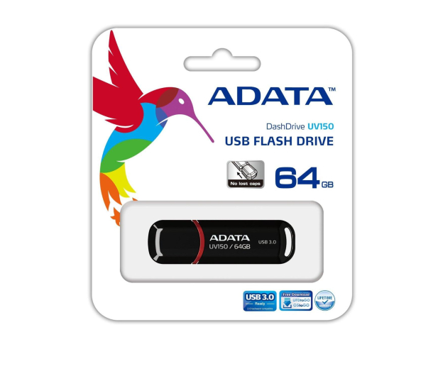 ADATA 64GB DashDrive UV150 czarny (USB 3.1) - 262335 - zdjęcie 3
