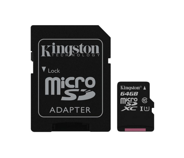 Kingston 64GB microSDXC Class10 zapis 10MB/s odczyt 45MB/s - 263201 - zdjęcie 2