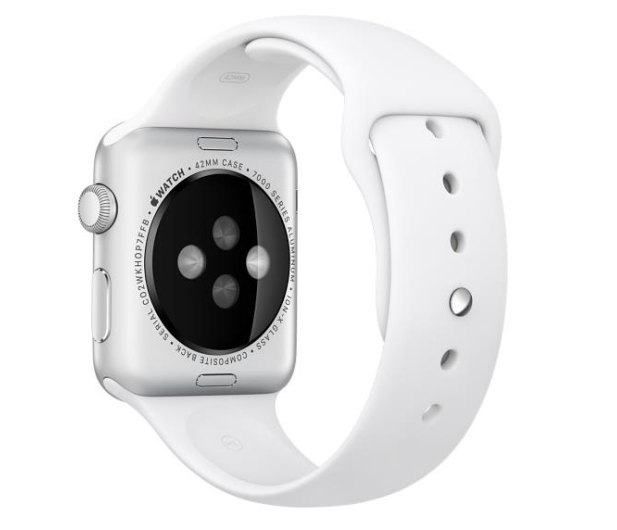 Apple Silikonowy do Apple Watch 42 mm S/M M/L biały - 273663 - zdjęcie