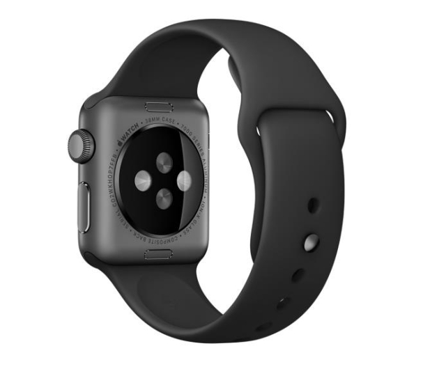 Apple Silikonowy do Apple Watch 38 mm czarno-stalowy - 273637 - zdjęcie