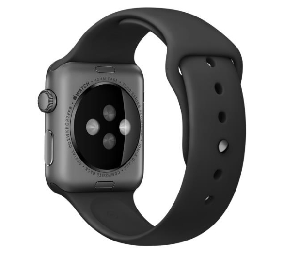 Apple Silikonowy do Apple Watch 42 mm czarno-szary - 273655 - zdjęcie