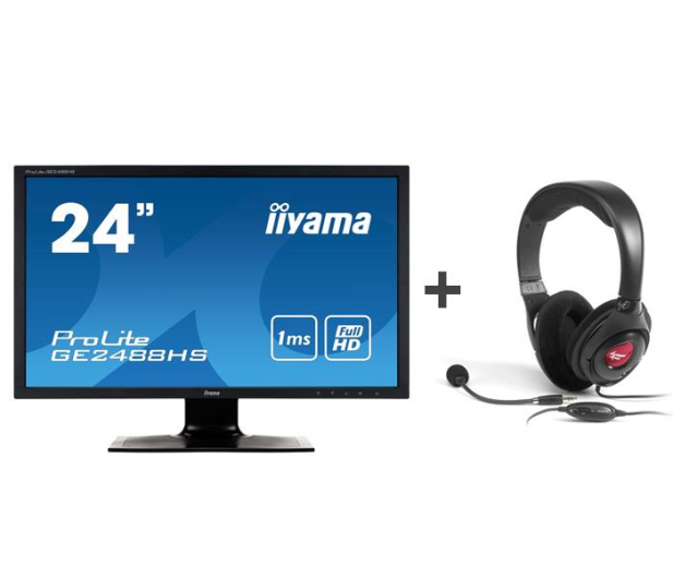 iiyama GE2488HS (DVI-D, HDMI) + Słuchawki HS-800 - 221804 - zdjęcie