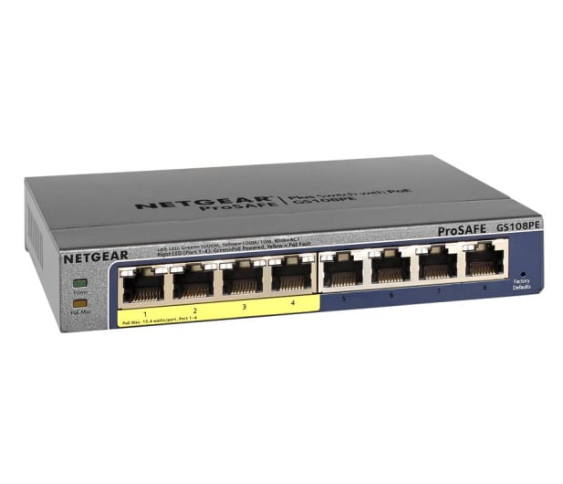 Netgear 8p GS108PE-300EUS (8x10/100/1000Mbit 4xPoE) - 206553 - zdjęcie 2