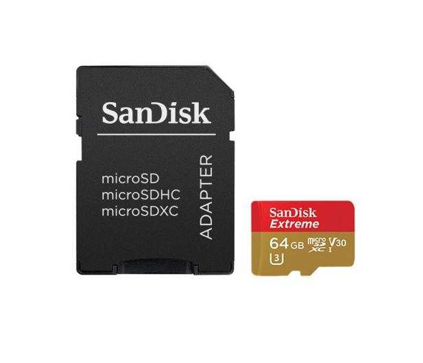SanDisk 64GB microSDXC Extreme zapis 60MB/s odczyt 90MB/s - 329038 - zdjęcie 2