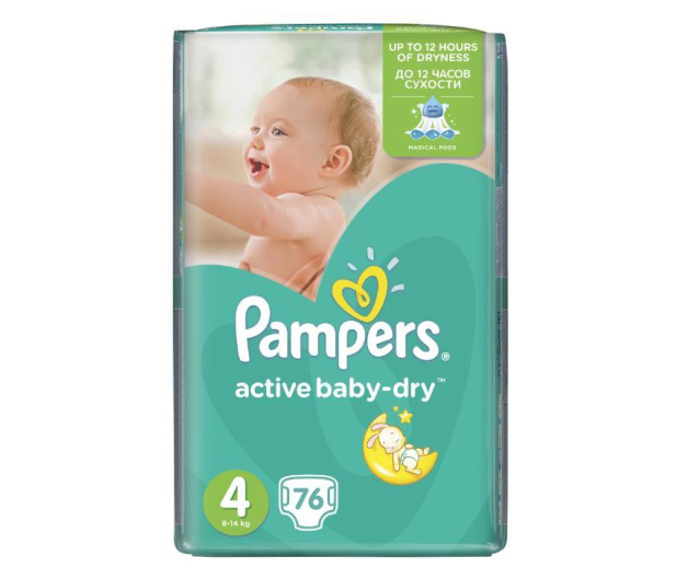 Pampers Active Baby Dry 4 Maxi 8-14kg 76szt - 258068 - zdjęcie