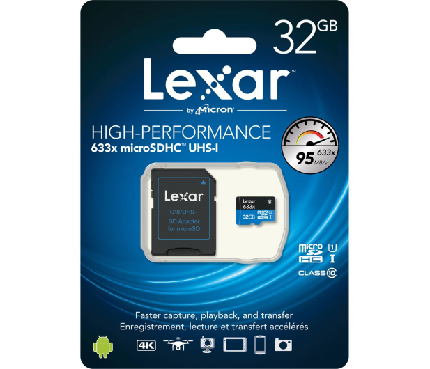 Lexar 32GB microSDHC 633x 95MB/s + adapter - 318643 - zdjęcie 3