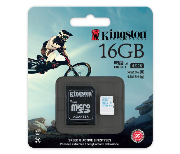 Kingston 16GB microSDHC UHS-I U3 zapis 45MB/s odczyt 90MB/s - 297164 - zdjęcie 4