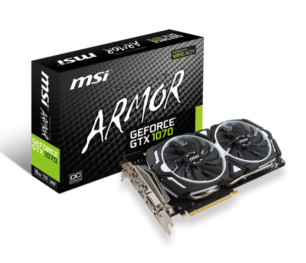 MSI GeForce GTX 1070 ARMOR 8GB OC GDDR5 - 311411 - zdjęcie