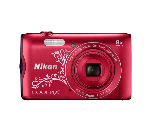 Nikon Coolpix A300 czerwony z ornamentem - 314043 - zdjęcie