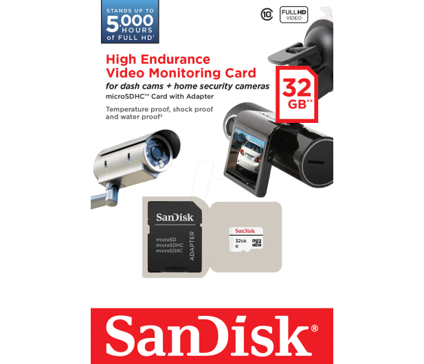 SanDisk 32GB microSDHC High Endurance 20MB/s - 315280 - zdjęcie 2