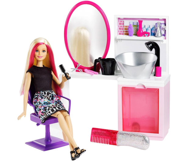 Barbie Brokatowy salonik fryzjerski blondynka - 322313 - zdjęcie