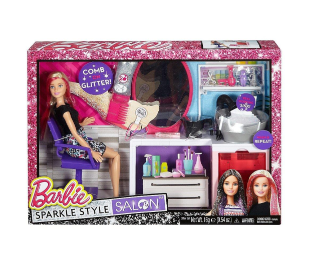 Barbie Brokatowy salonik fryzjerski blondynka - 322313 - zdjęcie 2