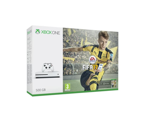 Microsoft Xbox ONE S 500GB + FIFA 17 + 1M EA + 6M Live GOLD - 323445 - zdjęcie