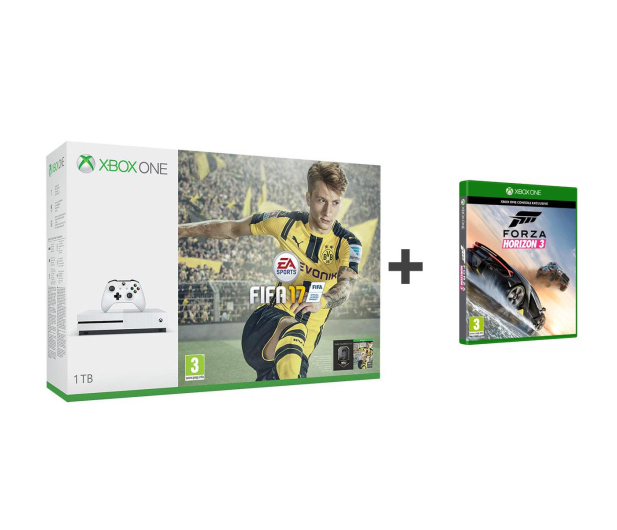 Microsoft Xbox ONE S 1TB+FIFA 17 +FORZA H3 +6M Gold - 326671 - zdjęcie