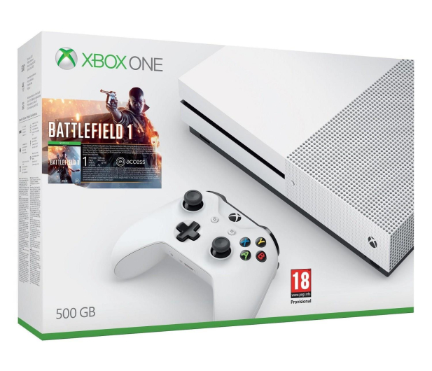 Microsoft Xbox ONE S 500GB + Battlefield 1 + 1M EA Access - 345899 - zdjęcie