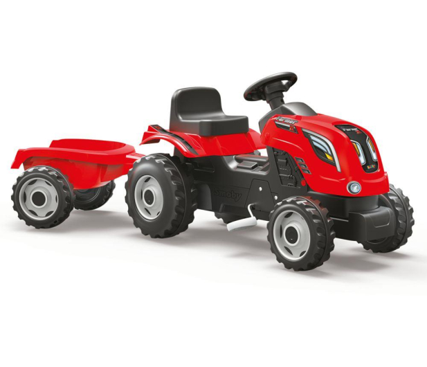 Smoby Traktor na pedały XL z przyczepą czerwony - 349283 - zdjęcie 6