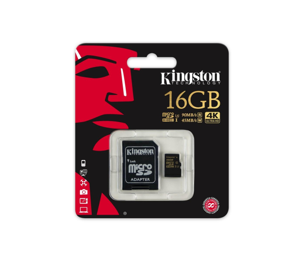 Kingston 16GB microSDHC UHS-I U3 zapis 45MB/s odczyt 90MB/s - 352865 - zdjęcie 4