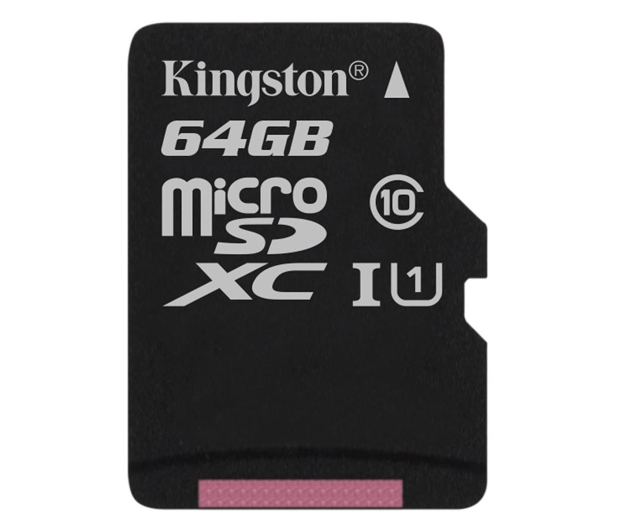 Kingston 64GB microSDXC Class10 zapis 10MB/s odczyt 45MB/s - 263201 - zdjęcie