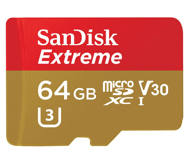 SanDisk 64GB microSDXC Extreme zapis 60MB/s odczyt 90MB/s - 329038 - zdjęcie