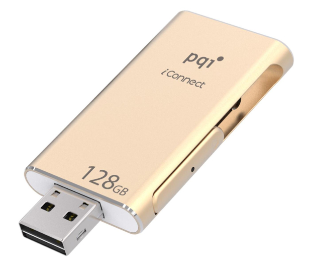 PQI 128GB iConnect gold (USB 3.0+Lightning) - 334571 - zdjęcie