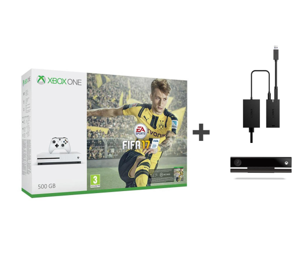 Microsoft Xbox ONE S 500GB+FIFA 17+1M EA+6M GOLD+Kinect - 359542 - zdjęcie