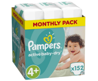 Pampers Active Baby Dry 4+ Maxi 9-16kg 152szt Na Miesiac - 399321 - zdjęcie 1