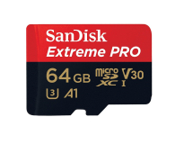 SanDisk 64GB microSDXC Extreme Pro 100MB/s A1 C10 V30 U3 - 367630 - zdjęcie 1