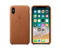 Apple Leather Case do iPhone X Saddle Brown - 382312 - zdjęcie 1