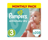Pampers Active Baby Dry 3 Midi 5-9kg 208szt Na Miesiąc - 339026 - zdjęcie 1