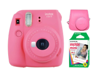 Fujifilm Instax Mini 9 różowy + wkład 10PK + pokrowiec - 393614 - zdjęcie 1