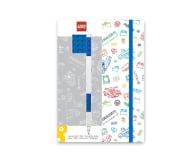 YAMANN LEGO Biały notatnik z niebieskimi dodatkami + długopis - 410257 - zdjęcie 1