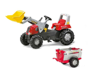 Rolly Toys Traktor Junior czerwony z łyżką i przyczepą - 419422 - zdjęcie 1