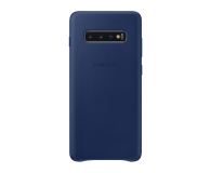 Samsung Leather Cover do Galaxy S10+ granatowy - 478407 - zdjęcie 1