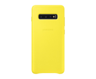 Samsung Leather Cover do Galaxy S10+ żółty - 478406 - zdjęcie 1