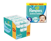 Pampers Active Baby Dry 3 Midi 6-10kg 208szt + Chusteczki - 499777 - zdjęcie 1