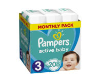 Pampers Active Baby 3 Midi 6-10kg 208szt Na Miesiąc - 475900 - zdjęcie 2