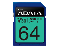 ADATA 64GB SDXC Premier Pro 100MB/s U3 V30S - 512455 - zdjęcie 1