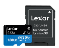 Lexar 128GB microSDXC High-Performance 633x UHS-I A1 V30