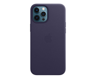 Apple Skórzane etui iPhone 12 Pro Max ciemny fiolet - 648984 - zdjęcie 1