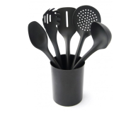 Practic HANDY Komplet 5 narzędzi kuchennych + pojemnik 15 cm czarny - 1081998 - zdjęcie 1
