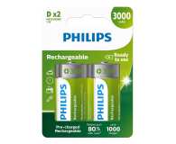 Philips Akumulatory D R20 3000mAh, 2 sztuki - 1078468 - zdjęcie 1