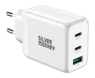 Silver Monkey Ładowarka sieciowa GAN 65W USB-C PD USB A QC 3.0 - 603419 - zdjęcie 1